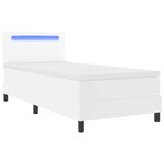 vidaXL Lit à ressorts avec matelas Blanc 100 x 200 cm Simili cuir