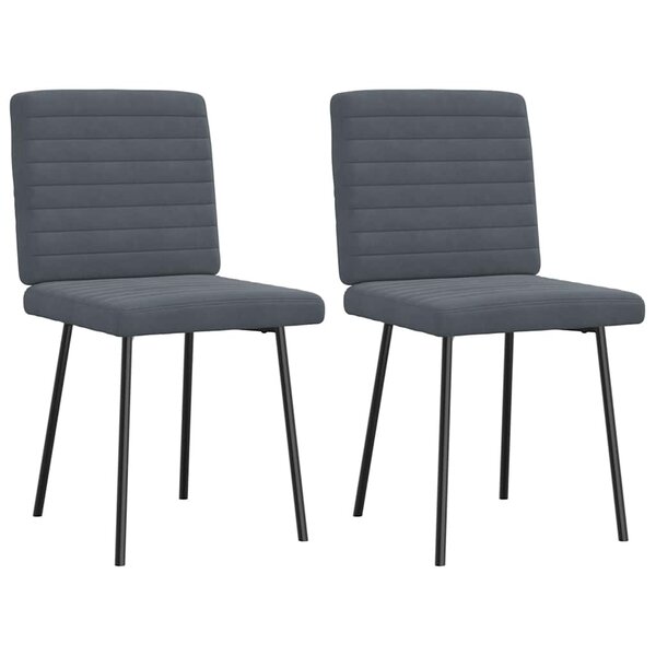 vidaXL Chaises à manger lot de 2 Gris foncé Velours