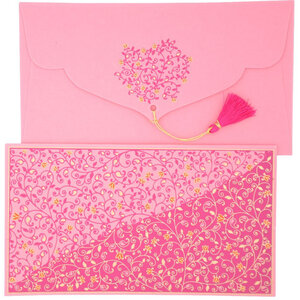 PAPERTREE EVA Lot de 5 Enveloppes cadeau 19x10cm Rose