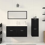 vidaXL Ensemble de mobilier de salle de bain 4 Pièces Chêne noir