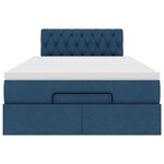 vidaXL Lit ottoman avec matelas et LED bleu 120x190 cm tissu