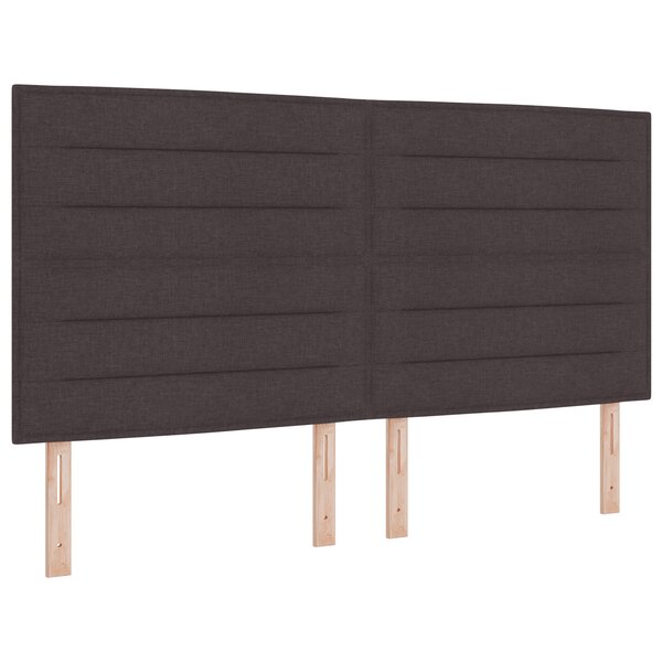 vidaXL Lit à ressorts marron foncé avec matelas et LED  180 x 200 cm en tissu