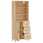 vidaXL Buffet haut Chêne sonoma 69 5x34x180 cm Bois d'ingénierie