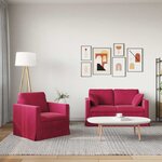 vidaXL Canapé 2 Pièces Bordeaux 138 x 78 x 80 cm Velours