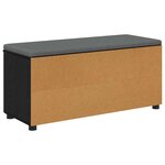 vidaXL Banc d'entrée avec coussin Uni Chêne noir 100 x 38 x 46 cm