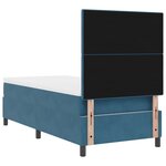 Lit à ressorts vidaXL avec matelas et LED Bleu foncé 90x190 cm Velours