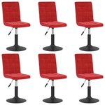vidaXL Chaises à manger pivotantes lot de 6 rouge bordeaux velours