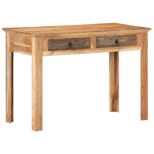 Bureau table poste de travail meuble d'ordinateur informatique étude 110 x 50 x 75 cm bois de récupération massif brun 02_0023368