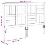 vidaXL Tête de lit Brun cire 145 5 x 4 x 104 cm Pin massif