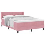 vidaXL Lit à ressorts avec tête de lit Rose 200 x 160 cm Velours