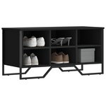 vidaXL Armoire à chaussures noir 90x38x45 5 cm bois d'ingénierie