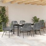 vidaXL Ensemble de salle à manger pour jardin 7 Pièces Gris polyrotin