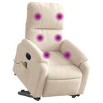 vidaXL Fauteuil inclinable de massage électrique beige microfibres