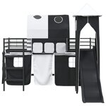 vidaXL Lit mezzanine pour enfants Noir 99 5 x 200 cm Métал