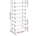 vidaXL Range-chaussures avec 8 étagères Métal et Tissu non tissé Noir