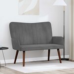 vidaXL Sofa 2 places Gris foncé 115 x 61 x 87 cm Velours