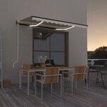 vidaXL Auvent automatique avec capteur de vent et LED 350x250 cm Crème
