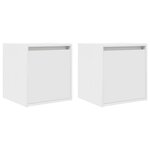 vidaXL Tables de chevet murales 2 Pièces blanc 38x34x40 cm