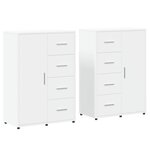 vidaXL Buffets 2 Pièces blanc 60x31x84 cm bois d'ingénierie
