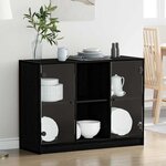 vidaXL Buffet Chêne noir 102 x 37 x 75 5 cm Bois d'ingénierie
