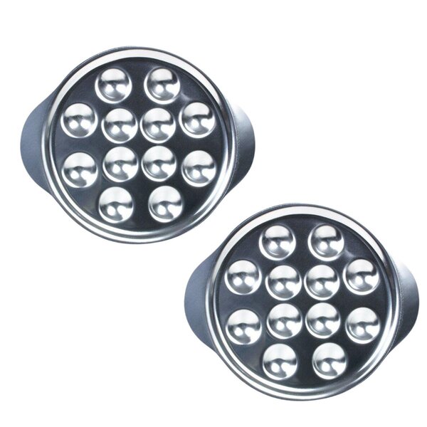 2 assiettes à escargots en inox - 12 empreintes