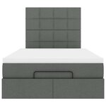 vidaXL Cadre de lit ottoman avec matelas gris foncé 120x200cm tissu