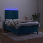 vidaXL Sommier à lattes de lit matelas et LED Bleu foncé 120x200 cm