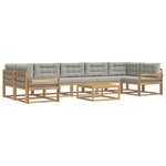 vidaXL Ensemble de canapés d'extérieur 6 pc Blanc et gris clair
