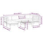 vidaXL Salon de jardin 7 Pièces avec coussins bois de pin imprégné