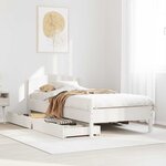 vidaXL Cadre de lit sans matelas blanc 75x190 cm bois de pin massif