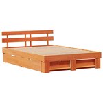 vidaXL Cadre de lit Marron cire 140 x 200 cm Bois massif en pin