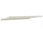 vidaXL Auvent rétractable crème 5x3 m tissu et aluminium
