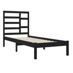 vidaXL Cadre de lit Noir Bois massif 100x200 cm