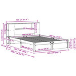 vidaXL Lit bibliothèque sans matelas 160x200 cm bois massif de pin