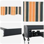 vidaXL Auvent Rétractable Vert et blanc 400 ×350 cm tissu
