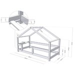 Lit cabane enfant LUCKY 120 x 200 vert pétrole