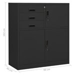 vidaXL Armoire de bureau et jardinière Anthracite 90x40x125 cm Acier