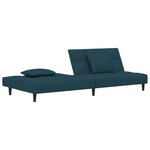 vidaXL Canapé-lit à 2 places avec deux oreillers bleu velours