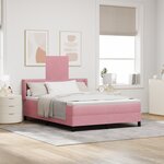 vidaXL Lit à ressorts ensachés rose avec matelas 160x200 cm en velours