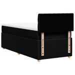 vidaXL Sommier à lattes de lit avec matelas Noir 100x200 cm Tissu