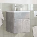 vidaXL Ensemble de meubles de salle de bain 2 Pièces gris béton