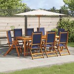 vidaXL Chaises pliables de jardin lot de 8 bois d'acacia et textilène