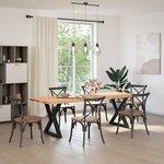 vidaXL Pieds de table à manger 2 pièces Noir 80 x (72-73 3) cm Acier
