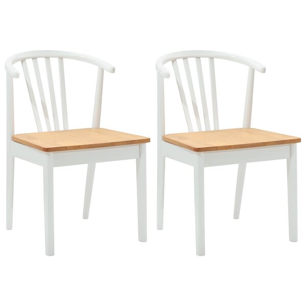 vidaXL Chaise de salle à manger 2 pc Bois de caoutchouc massif