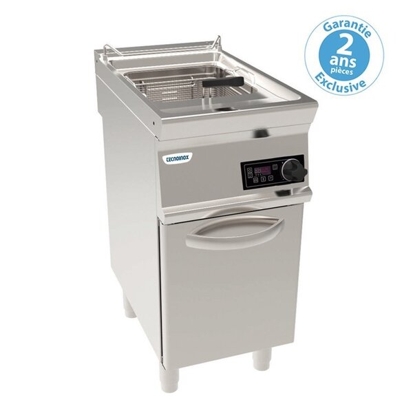 Friteuse electrique sur coffre - 13 litres - commandes electroniques - gamme 700 - module 400 - tecnoinox -  - inox 400x700x900mm