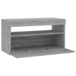 vidaXL Meuble TV avec lumières LED Sonoma gris 75x35x40 cm