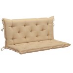 vidaXL Balancelle avec coussin beige 170 cm Bois de teck solide