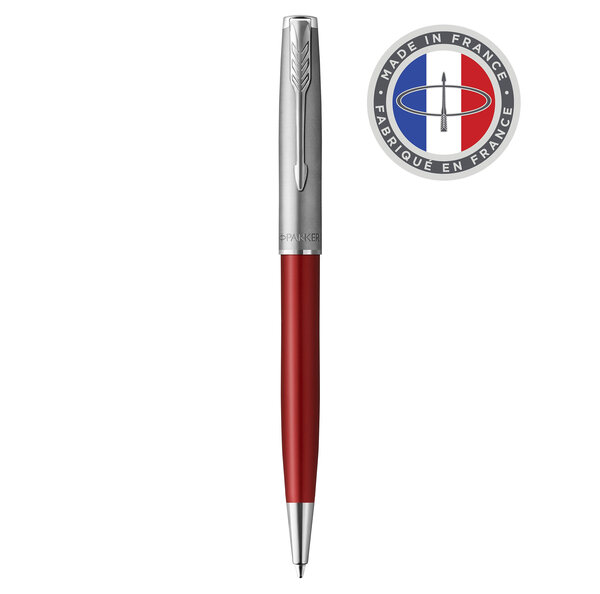 Parker sonnet essentiel stylo bille  rouge  recharge noire pointe moyenne  coffret cadeau