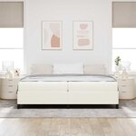 vidaXL Cadre de lit Crème 200 x 200 cm Tissu en velours côtelé