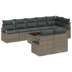 vidaXL Ensemble de canapé de jardin avec coussin 9 Pièces Gris clair